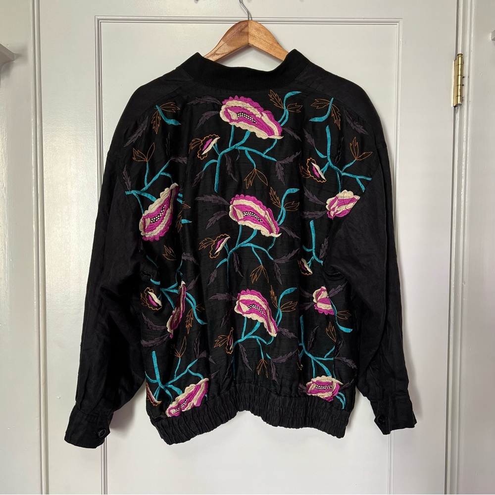 ViNtAgE Adam Douglass Linen & Silk Embroidered Jacket *SZ L*